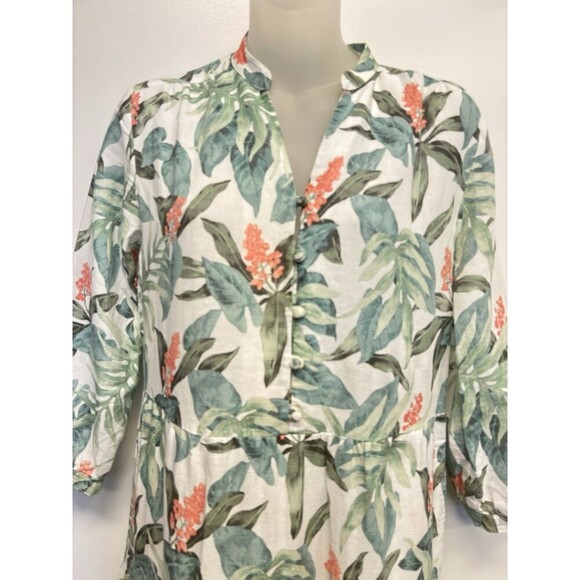 J. MCLAUGHLIN Linen Cotton FLORAL Print CUNNINGHAM PALM Resort MAXI Dress XS EUC - Picture 5 of 10